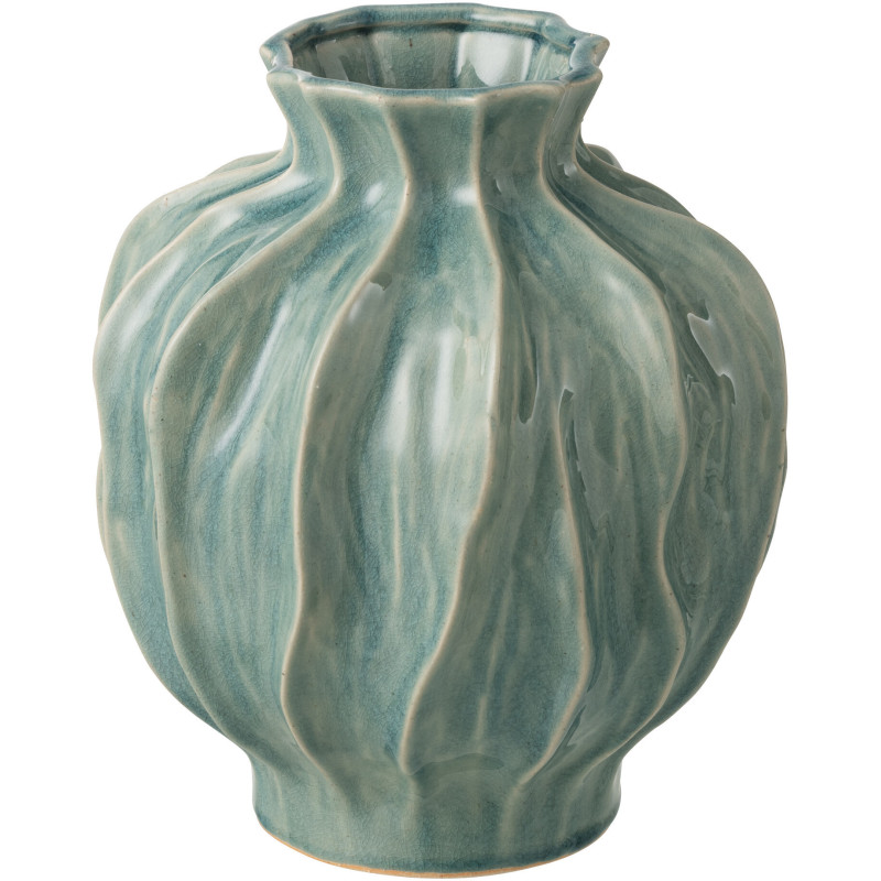 VASE JULES PORCELAINE BLEU (23x23x26cm) 