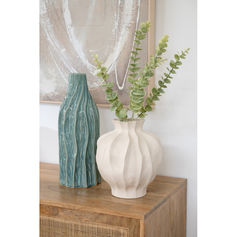 VASE RICHARD PORCELAINE BLEU (16x16x42cm) 