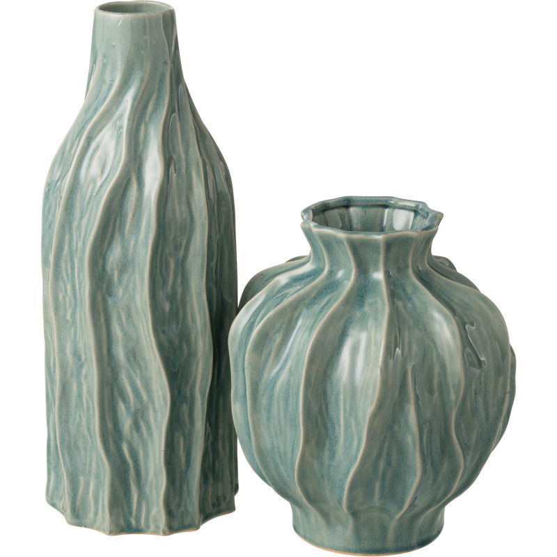 VASE RICHARD PORCELAINE BLEU (16x16x42cm) 