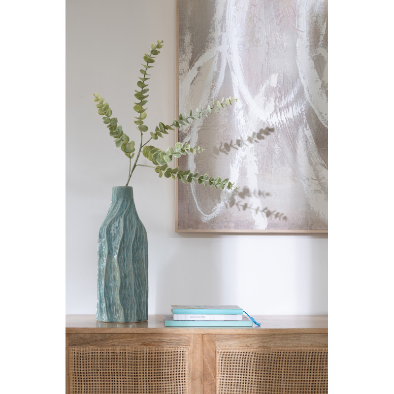 VASE RICHARD PORCELAINE BLEU (16x16x42cm) 