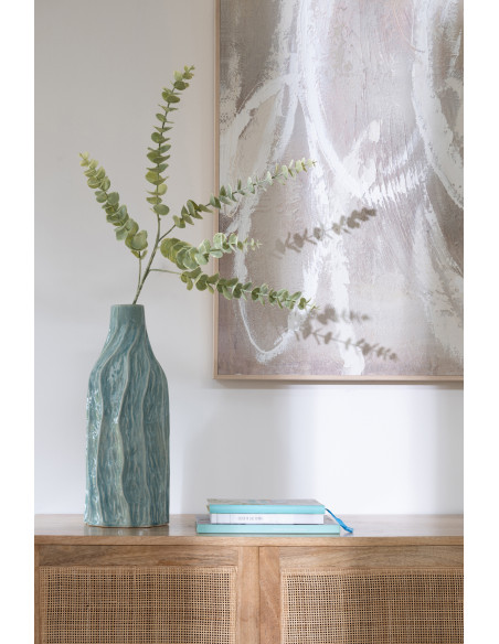 VASE RICHARD PORCELAINE BLEU (16x16x42cm) 