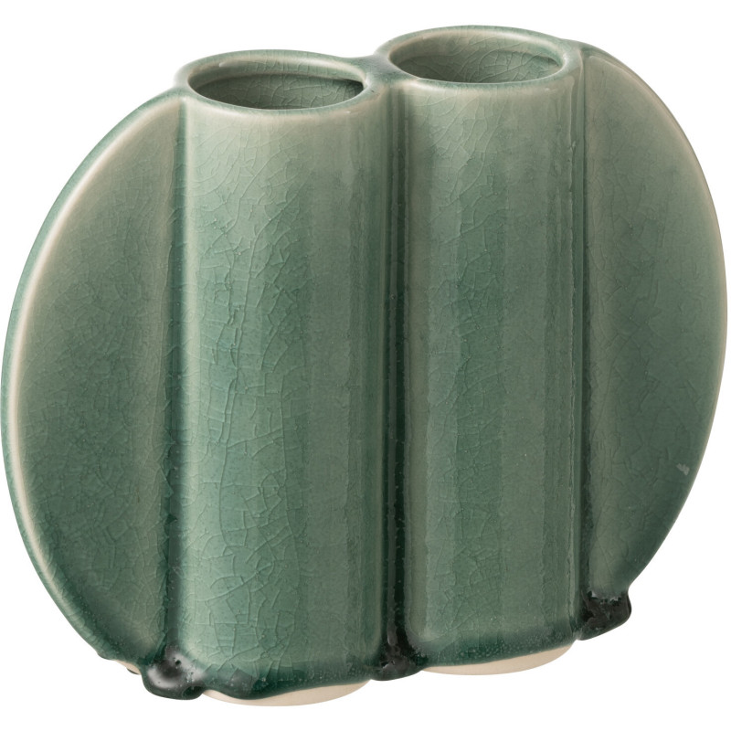 VASE DOUBLE PORCELAINE VRT (23x6,5x18,5cm) 