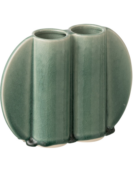 VASE DOUBLE PORCELAINE VRT (23x6,5x18,5cm) 