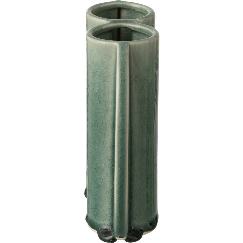 VASE DOUBLE PORCELAINE VRT (23x6,5x18,5cm) 