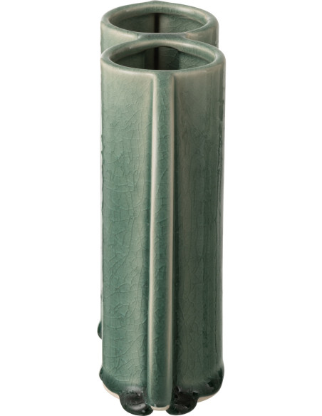 VASE DOUBLE PORCELAINE VRT (23x6,5x18,5cm) 