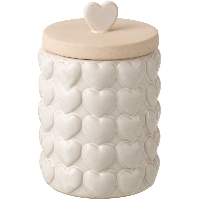 POT À PROVISION COEURS GRÈ ECR (14x14x22,5cm) 