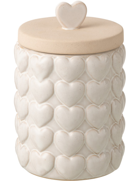 POT À PROVISION COEURS GRÈ ECR (14x14x22,5cm) 