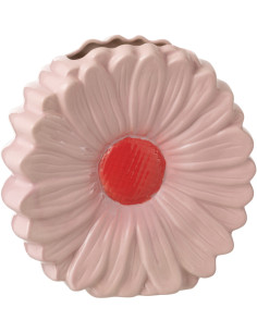 VASE FLEUR PORCELAINE ROSE (26,5x9x26,5cm) 