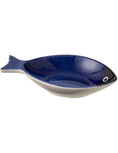 BOL POISSON PORCELAINE BLEU L (15,5x9,5x3cm) 