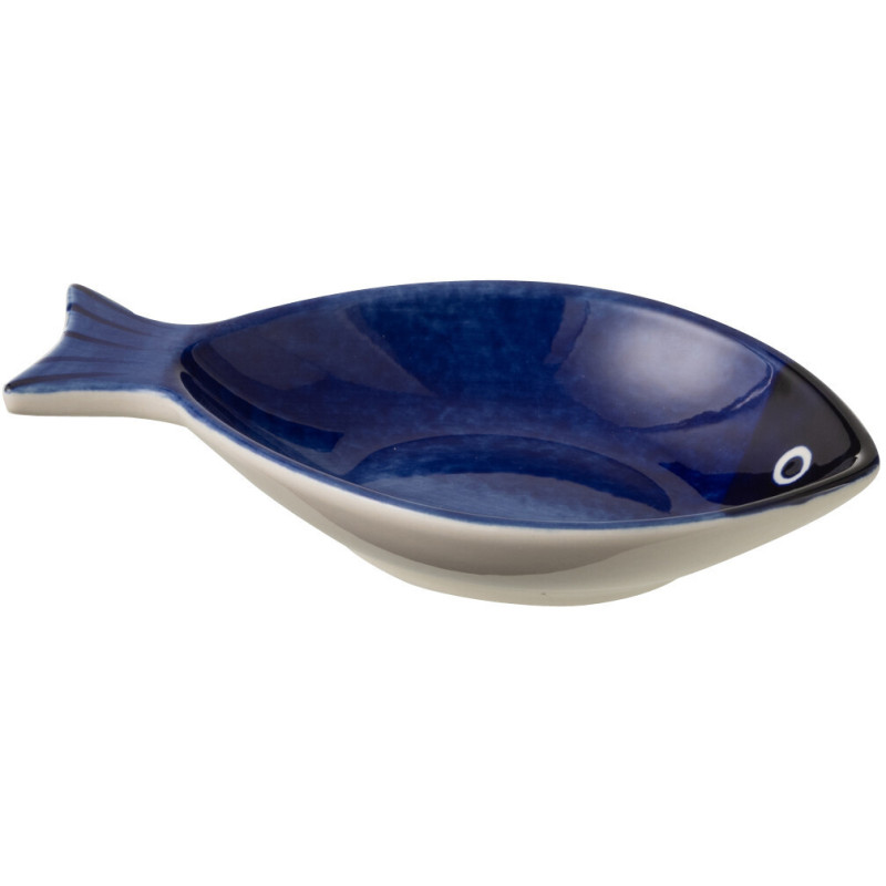 BOL POISSON PORCELAINE BLEU L (15,5x9,5x3cm) 