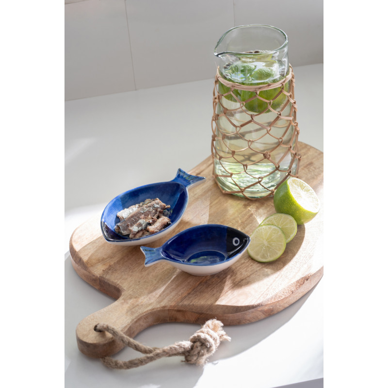 BOL POISSON PORCELAINE BLEU L (15,5x9,5x3cm) 