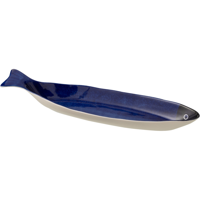 PLATEAU POISSON LONG PORCEL BL (47,5x10,5x6,5cm) 