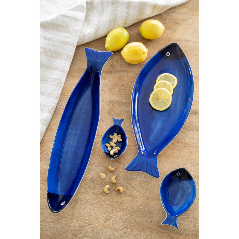 PLATEAU POISSON LONG PORCEL BL (47,5x10,5x6,5cm) 