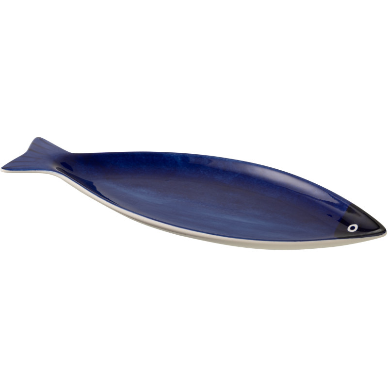 PLATEAU POISSON LARG PORCEL BL (42,5x17x3cm) 