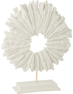 CERCLE ROND POLYRÉSINE BLANC (38x11x44,5cm) 