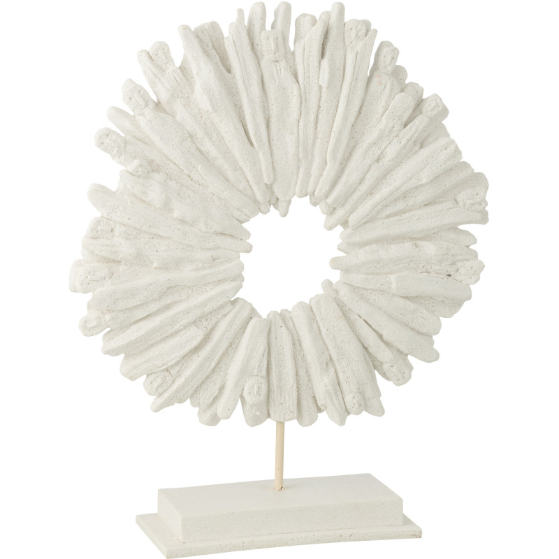 CERCLE ROND POLYRÉSINE BLANC (38x11x44,5cm) 