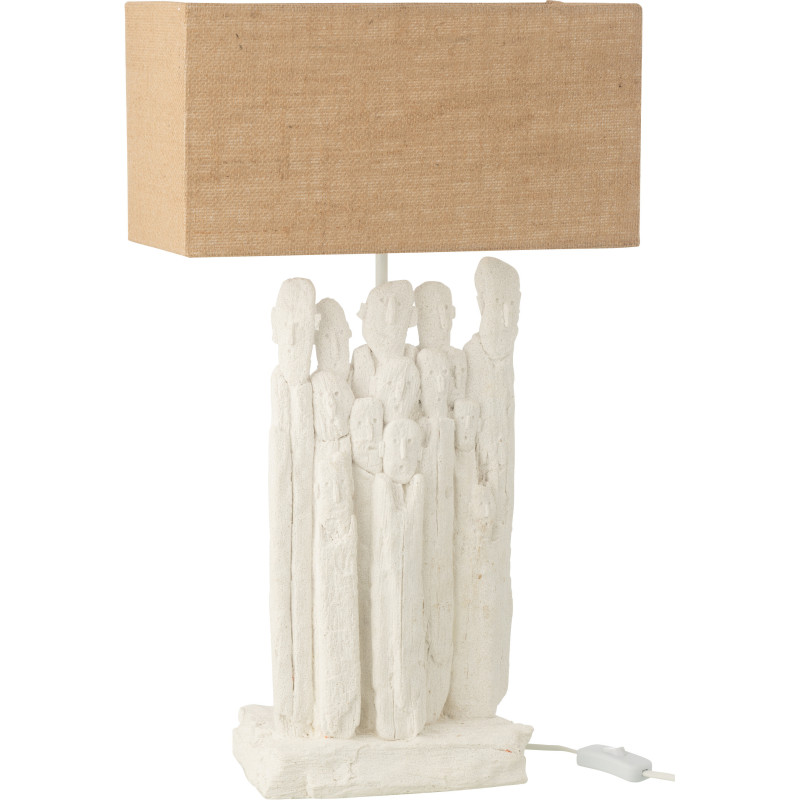 LAMPE FIGURINE POLYRÉS BLA/NAT (35x18,5x58,5cm) 