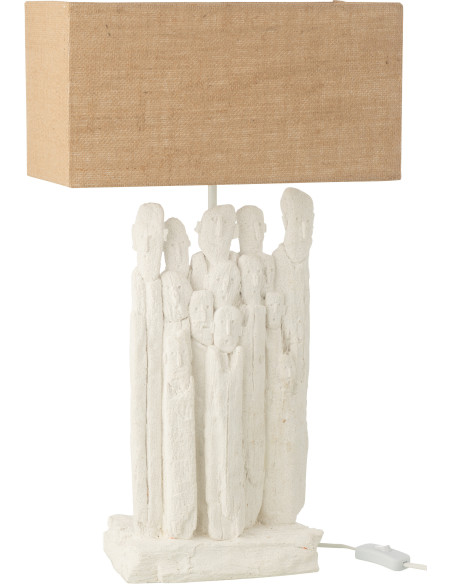 LAMPE FIGURINE POLYRÉS BLA/NAT (35x18,5x58,5cm) 