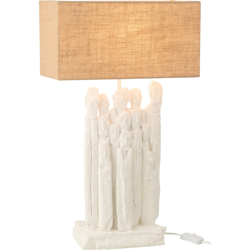 LAMPE FIGURINE POLYRÉS BLA/NAT (35x18,5x58,5cm) 