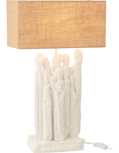 LAMPE FIGURINE POLYRÉS BLA/NAT (35x18,5x58,5cm) 