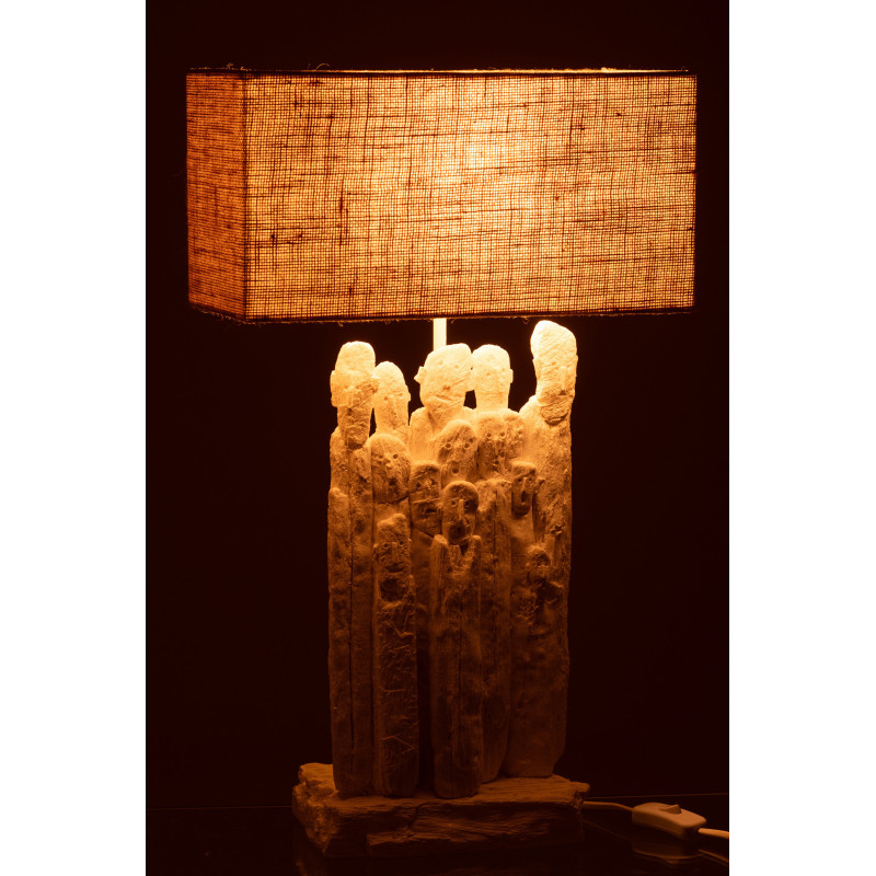 LAMPE FIGURINE POLYRÉS BLA/NAT (35x18,5x58,5cm) 