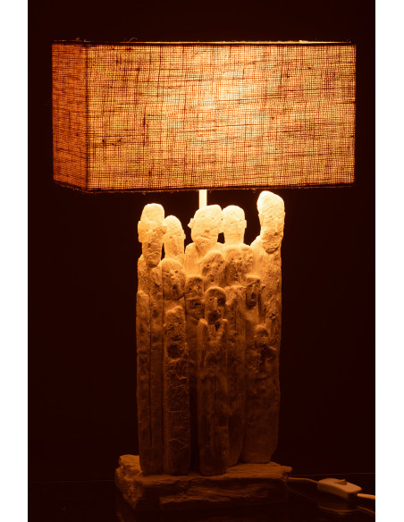 LAMPE FIGURINE POLYRÉS BLA/NAT (35x18,5x58,5cm) 