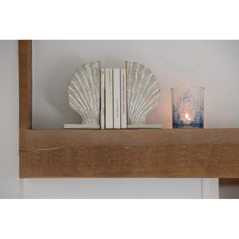 S/2 SER-LIV COQUILLA BLA/NAT (22,5x9,5x21,5cm) 