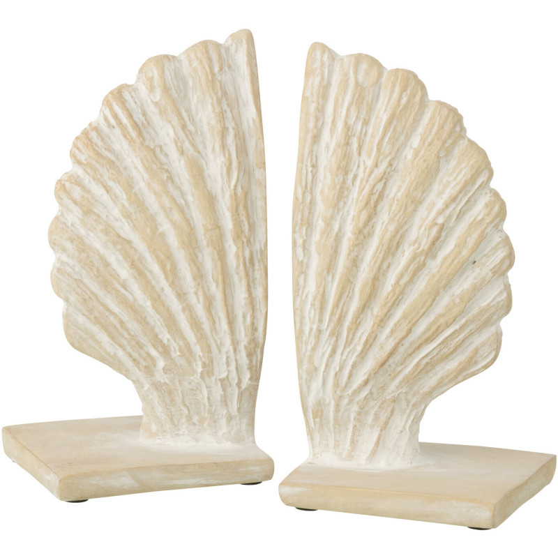 S/2 SER-LIV COQUILLA BLA/NAT (22,5x9,5x21,5cm) 