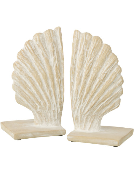 S/2 SER-LIV COQUILLA BLA/NAT (22,5x9,5x21,5cm) 