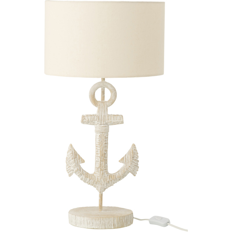 LAMPE ANCRE POLYRÉS BLA/NAT (28x28x58cm) 