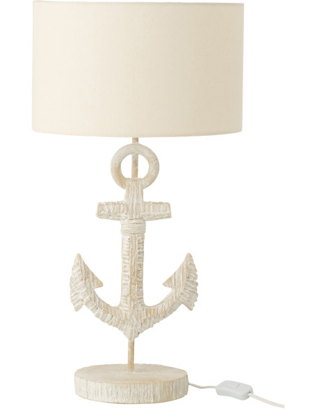 LAMPE ANCRE POLYRÉS BLA/NAT (28x28x58cm) 