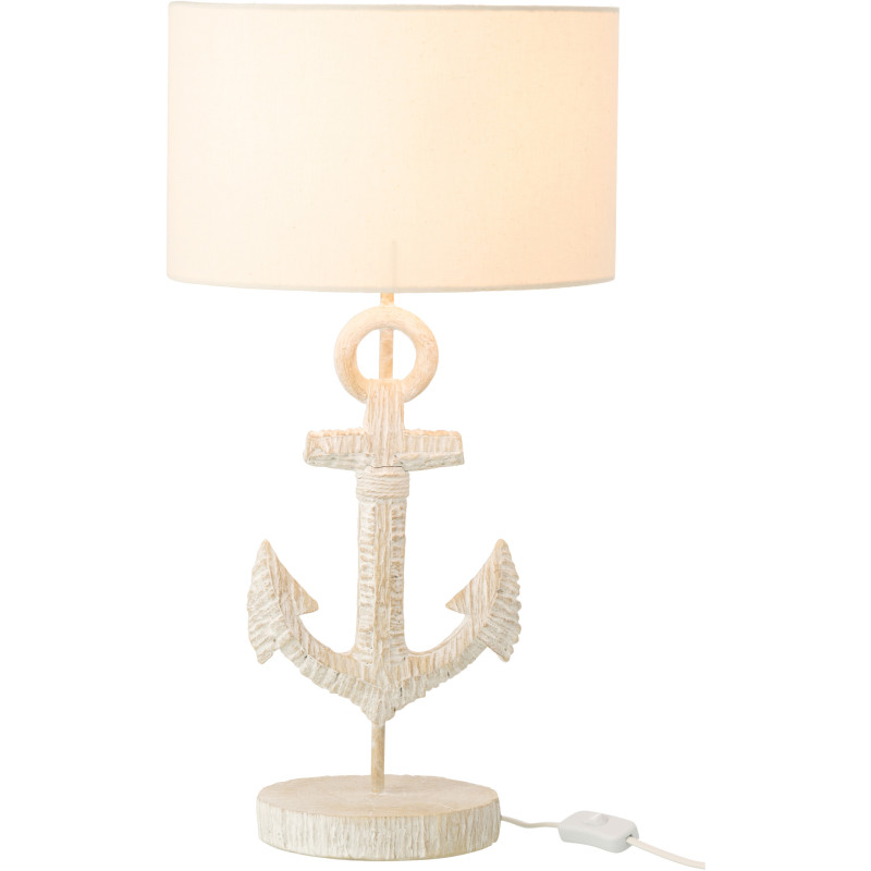 LAMPE ANCRE POLYRÉS BLA/NAT (28x28x58cm) 