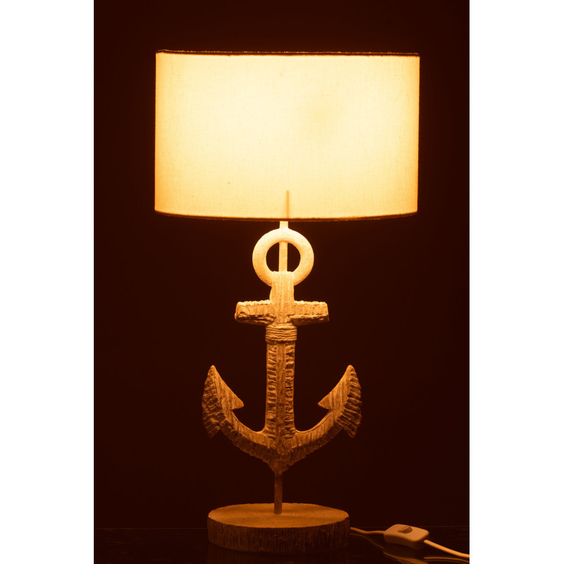 LAMPE ANCRE POLYRÉS BLA/NAT (28x28x58cm) 
