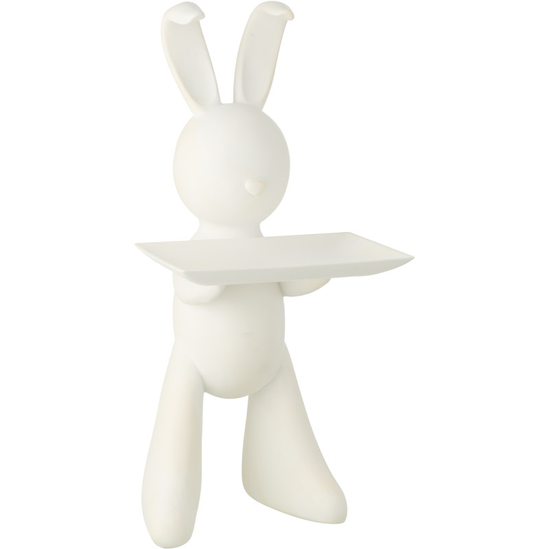 PLAT DECO LAPIN POLYRÉS BLA (35,5x33,5x75cm) 