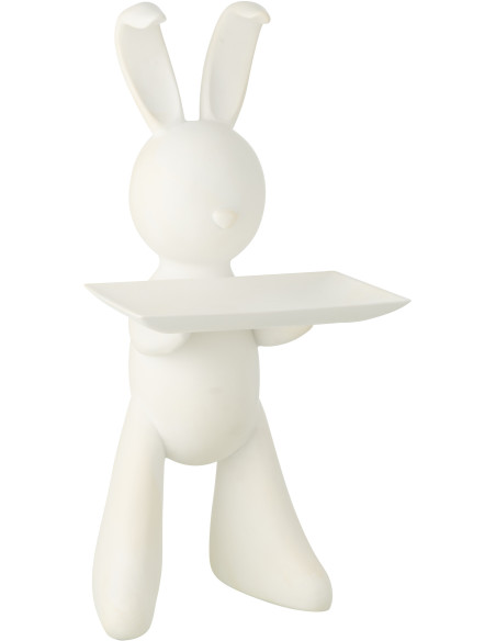 PLAT DECO LAPIN POLYRÉS BLA (35,5x33,5x75cm) 