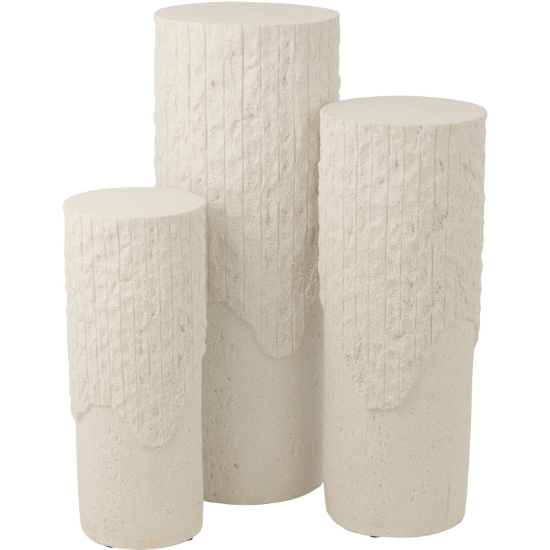 SOCLE ROCKY RELF POLYRÉS BLA M (30x30x75cm) 