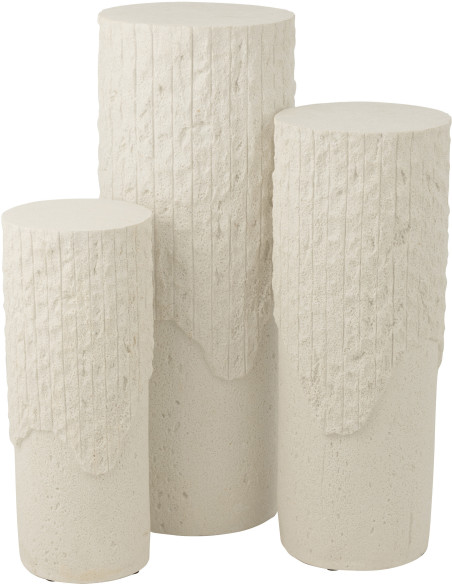 SOCLE ROCKY RELF POLYRÉS BLA M (30x30x75cm) 