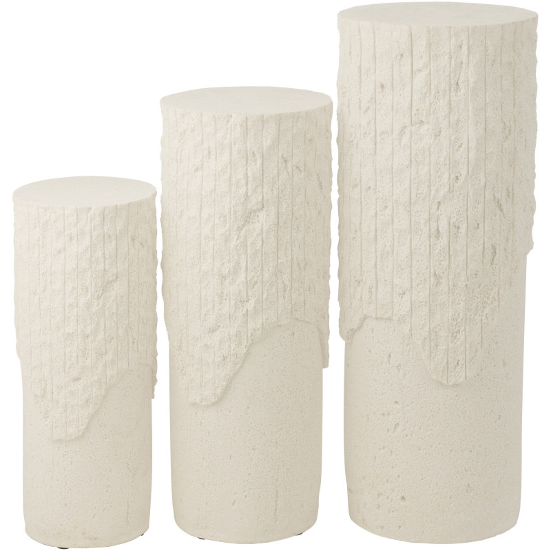 SOCLE ROCKY RELF POLYRÉS BLA M (30x30x75cm) 