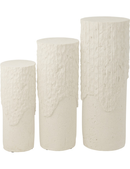 SOCLE ROCKY RELF POLYRÉS BLA M (30x30x75cm) 