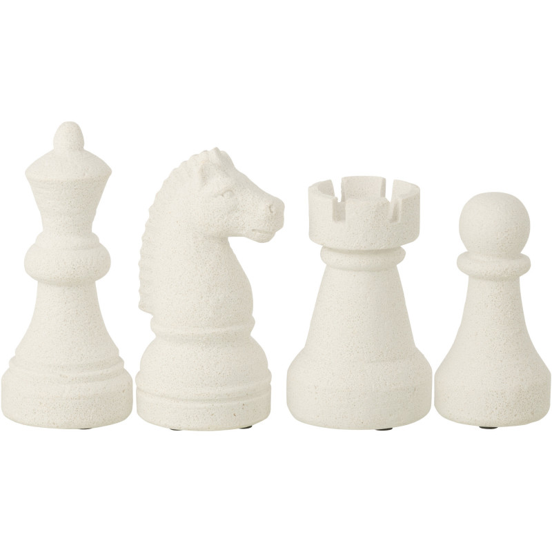 PC ÉCHEC POLYRÉS BLA S ASS4 (8,5x8,5x19,5cm) 