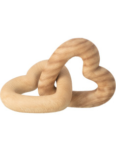 DÉCORATION CŒUR RÉSINE NATUREL (16,5x16,5x25cm) 