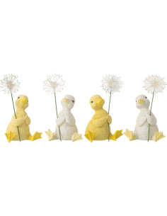 CANARD FLEUR RES BLA/JAU ASS4 (8,5x9,5x14cm) 