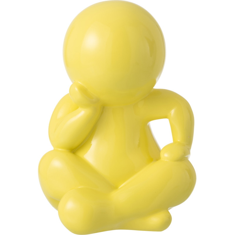 FIGURINE MARCEL RÉSINE JAUNE (25x22,5x35,5cm) 