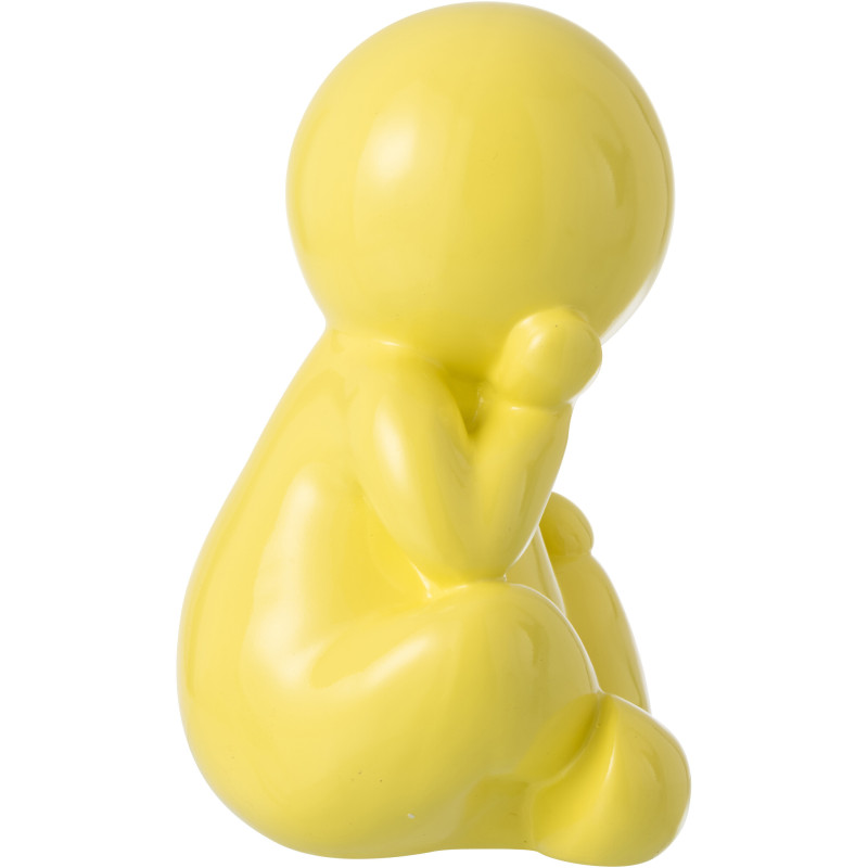 FIGURINE MARCEL RÉSINE JAUNE (25x22,5x35,5cm) 