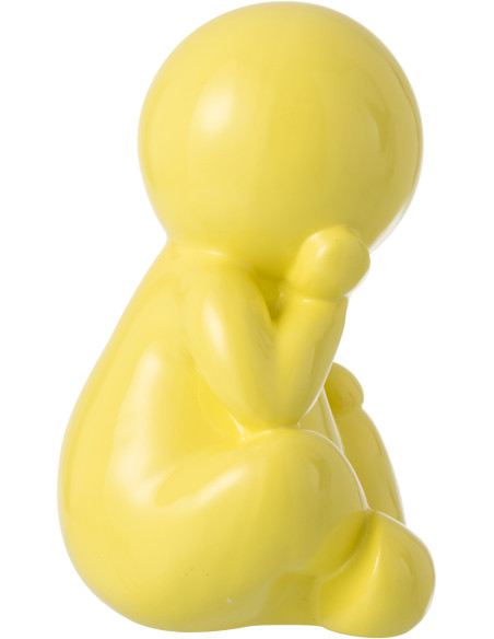 FIGURINE MARCEL RÉSINE JAUNE (25x22,5x35,5cm) 
