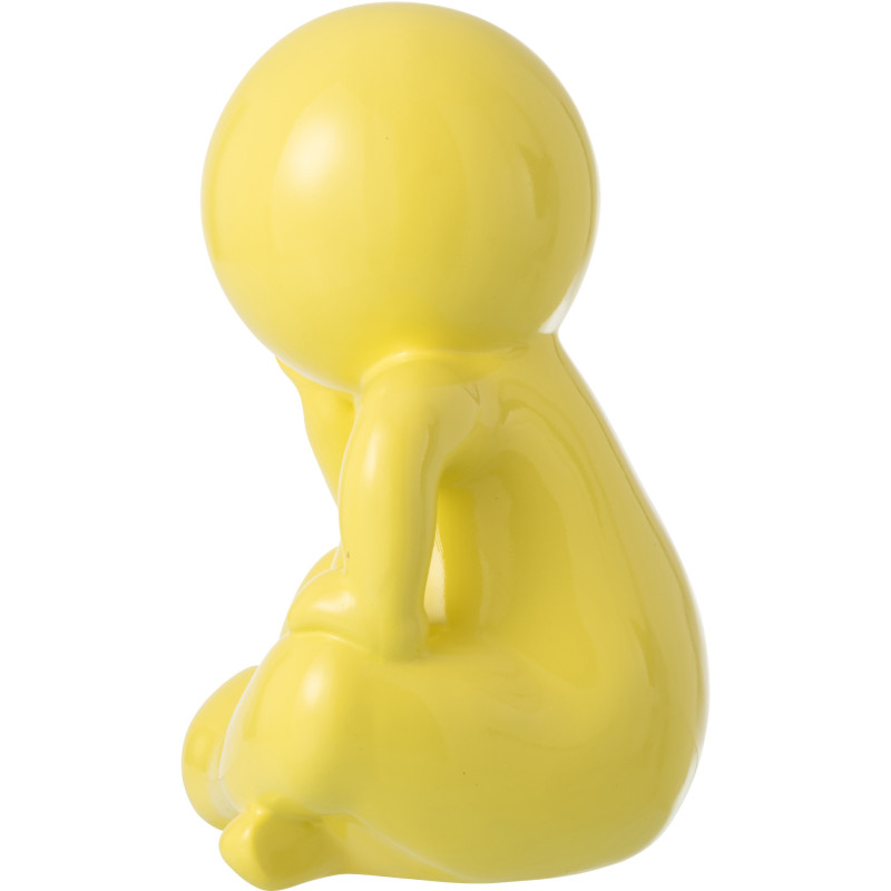 FIGURINE MARCEL RÉSINE JAUNE (25x22,5x35,5cm) 