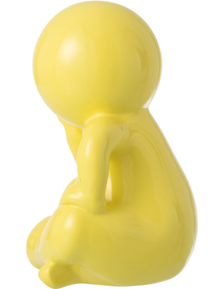 FIGURINE MARCEL RÉSINE JAUNE (25x22,5x35,5cm) 