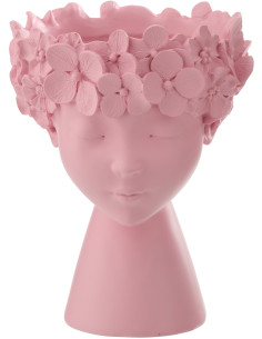 CACHEPOT TÊTE POUD CHAUX ROS S (19x19x24cm) 