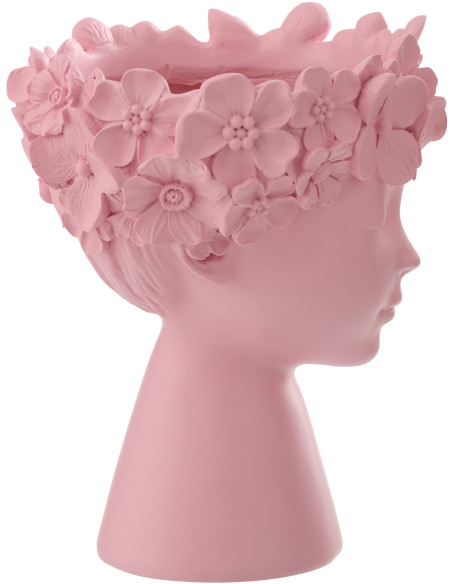 CACHEPOT TÊTE POUD CHAUX ROS S (19x19x24cm) 