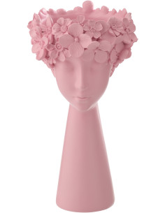 CACHEPOT TÊTE POUD CHAUX ROS L (23x23x40,8cm) 